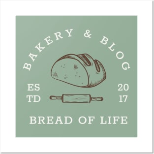 Bread of Life Bakery & Blog | Brown & White Logo Posters and Art